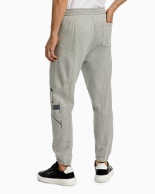 Two Tone Monogram Sweatpants, Light Grey Heather, hi-res