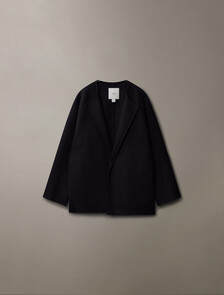 Double Face Cashmere Wool Short Coat, Black Beauty, hi-res