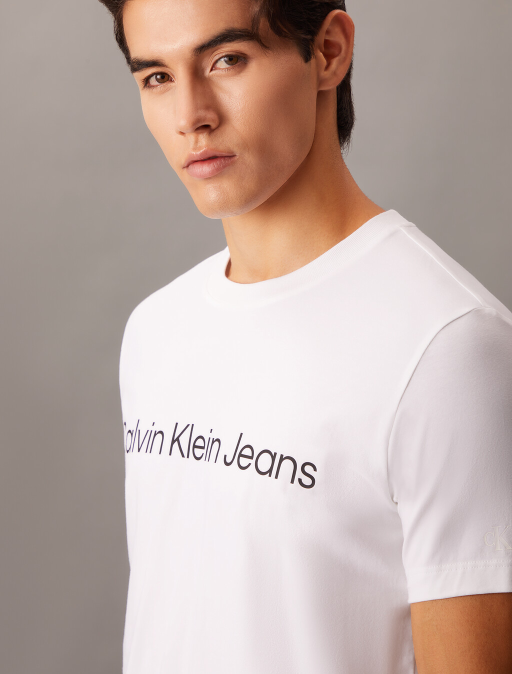 Institutional Logo Slim Short Sleeve Tee, Bright White, hi-res