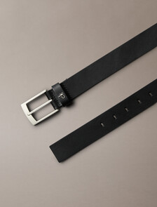 Classic Square Buckle Belt, Black/Brushed Nickel, hi-res
