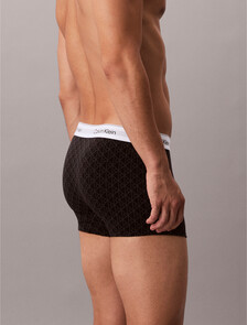 Icon Cotton Stretch Trunks 2 Pack, SEAMLESS EMBLEM+BLACK/ASHFORD GRAY / SLEET, hi-res