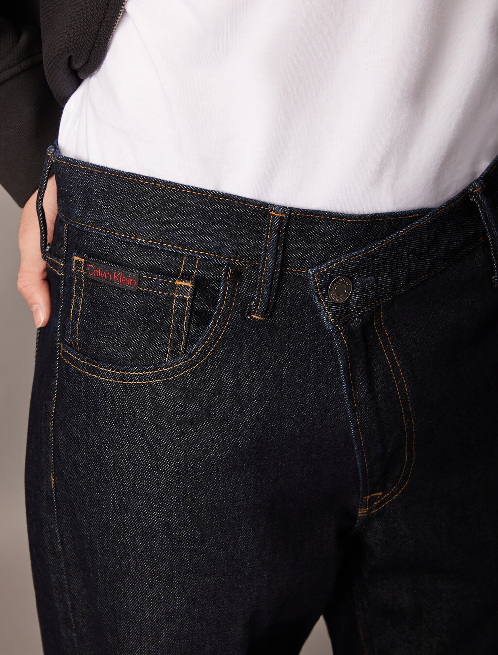90s Straight Asymmetric Jeans, Rinse Denim, hi-res