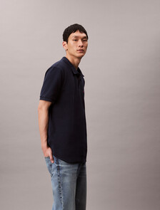 Monogram Cotton Pique Polo, Dark Sapphire, hi-res