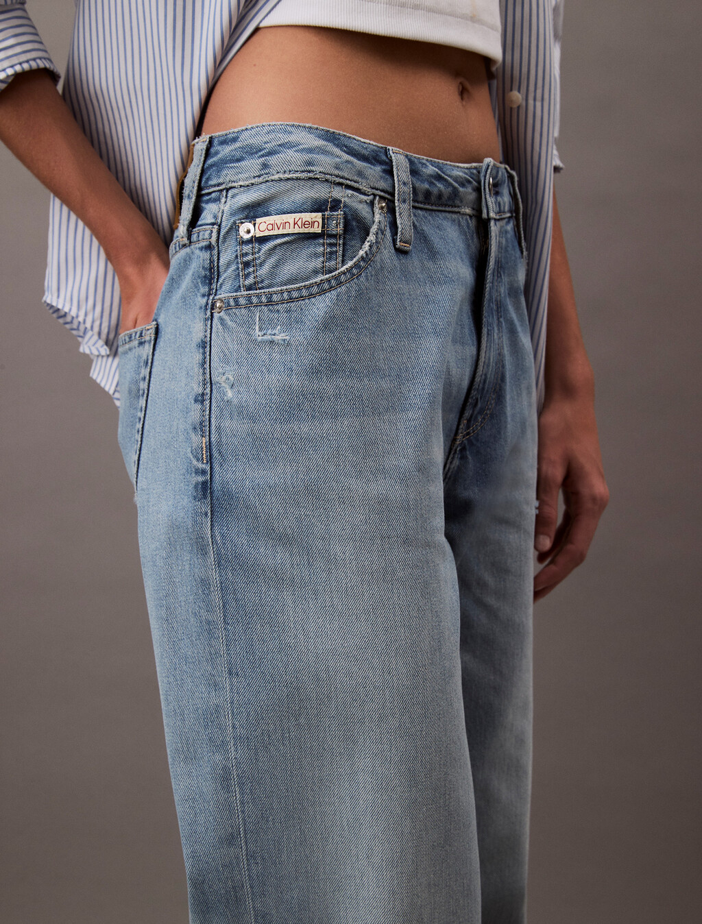 Cooling Relaxed Straight Jeans, RAMS HEAD, hi-res