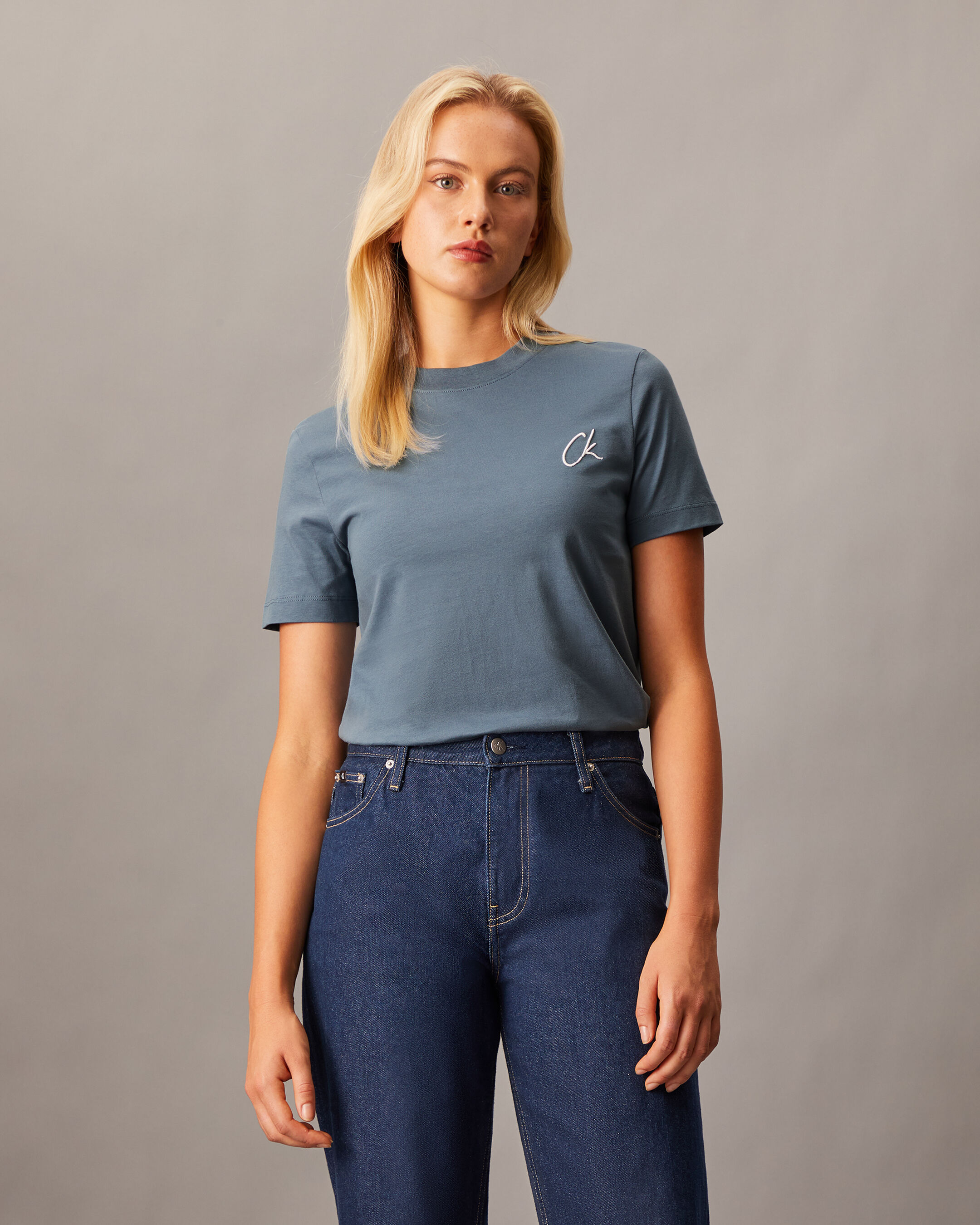 Embroidered Logo T shirt blue Calvin Klein Malaysia