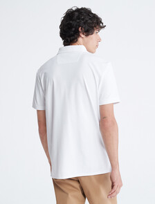 Smooth Cotton Monogram Logo Polo Shirt, Brilliant White, hi-res