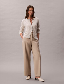 Merino Wool Blend Cable Cardigan, B01 Light Grey Heather, hi-res