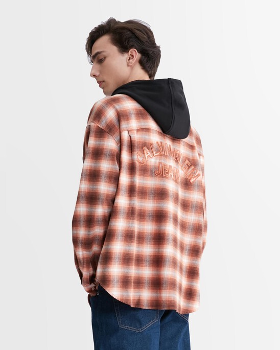 Hooded Plaid Overshirt