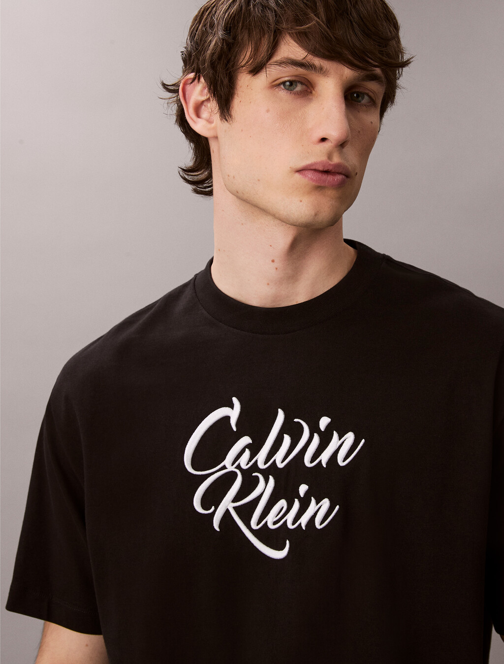 Script Logo Graphic Relaxed T-Shirt, Black, hi-res