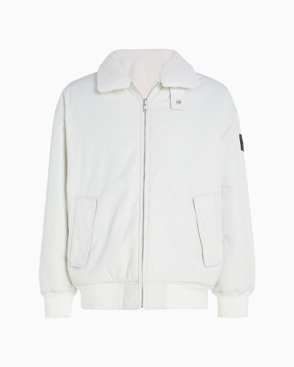 Reversible Sherpa Bomber Jacket | white | Calvin Klein Malaysia