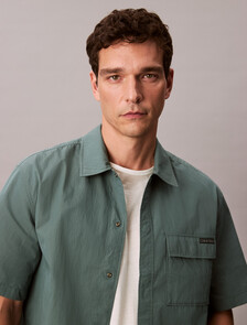 Cotton Nylon Relaxed Shirt, Seaside Aqua, hi-res