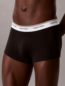 Cotton Stretch Balance Low Rise Trunks 3 Pack, BLACK/MONOGRAM OUTLINE BLACK/TURBULENCE, hi-res