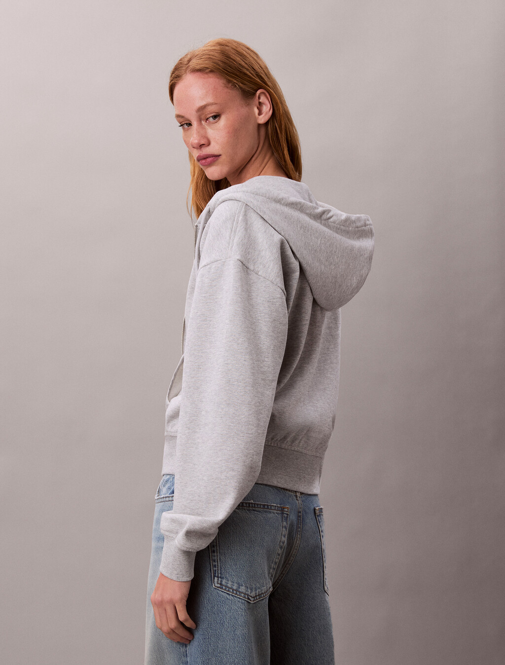 Cotton Terry Zip Up Hoodie, History Grey Heather, hi-res