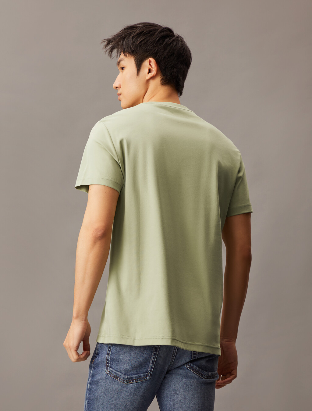 Embossed Monogram Slim Tee, Tea, hi-res