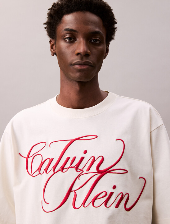 Cotton Relaxed Embroidered Graphic Tee