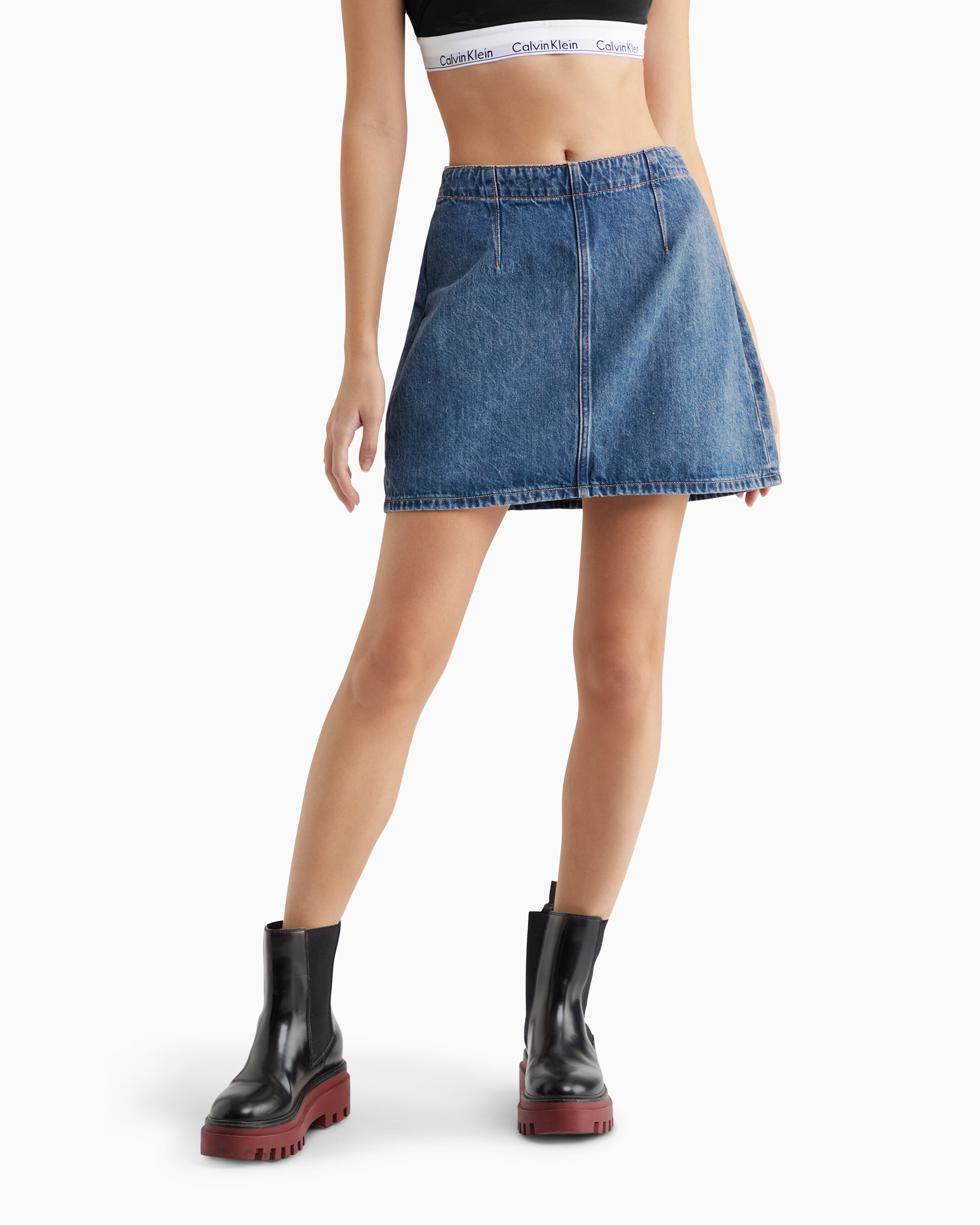 Calvin klein 2025 red denim skirt