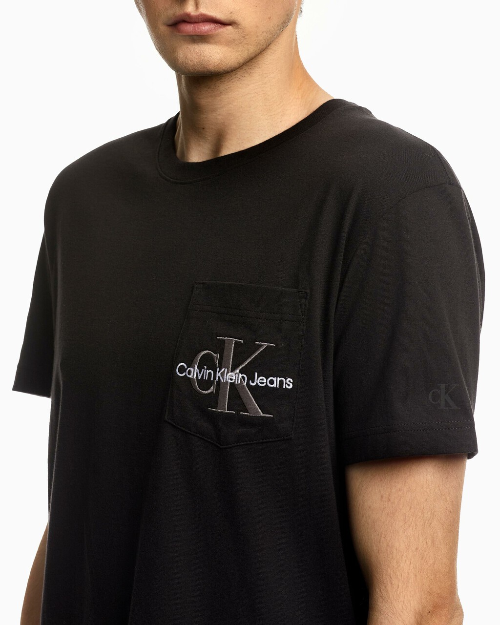 ORGANIC COTTON MONOGRAM POCKET TEE, Ck Black, hi-res