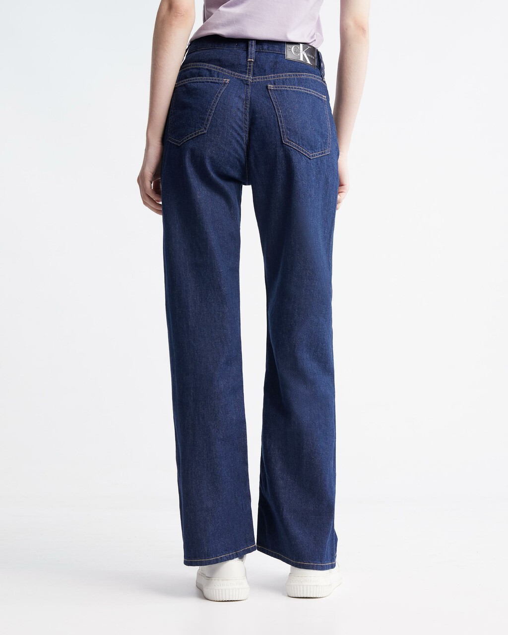 Linen Wide Leg Jeans, Denim Rinse, hi-res