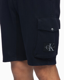 Organic Cotton Monogram Badge Sweat Shorts, Ck Black, hi-res