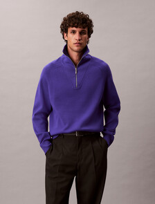 Tech Knit Quarter Zip Sweater, Purple Craze, hi-res
