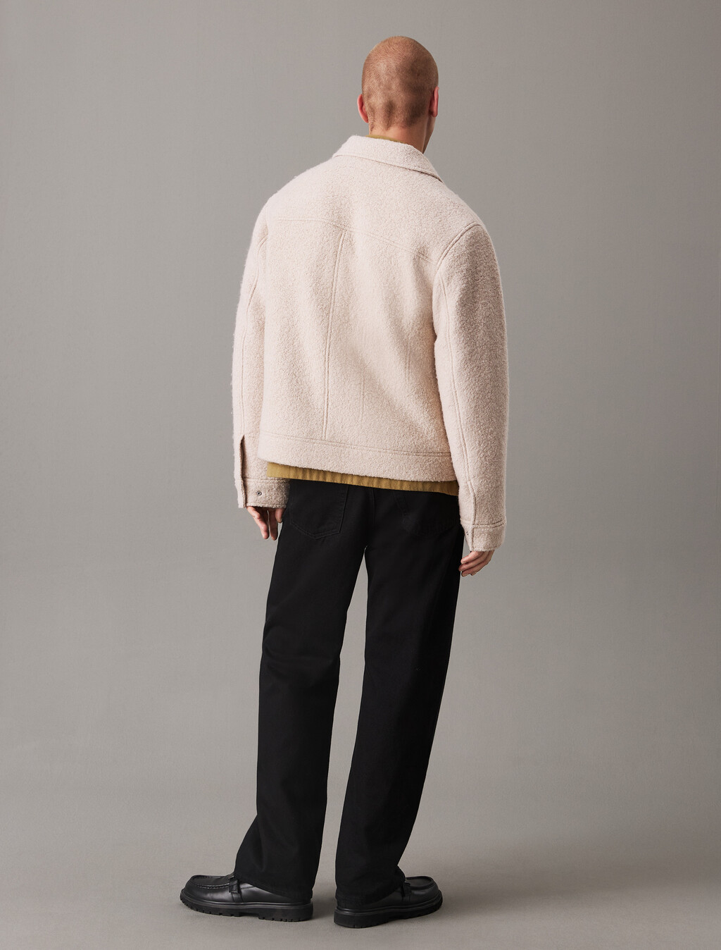 Relaxed Bouclé Wool Jacket, Moonbeam, hi-res
