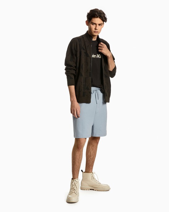 CK All Over Print Zip-Through Sweater