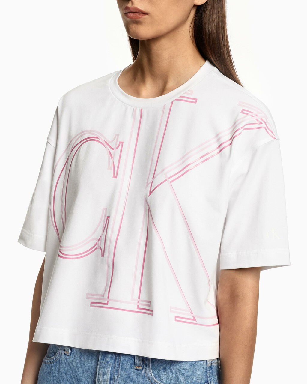 ILLUMINATED CK TEE, Bright White, hi-res