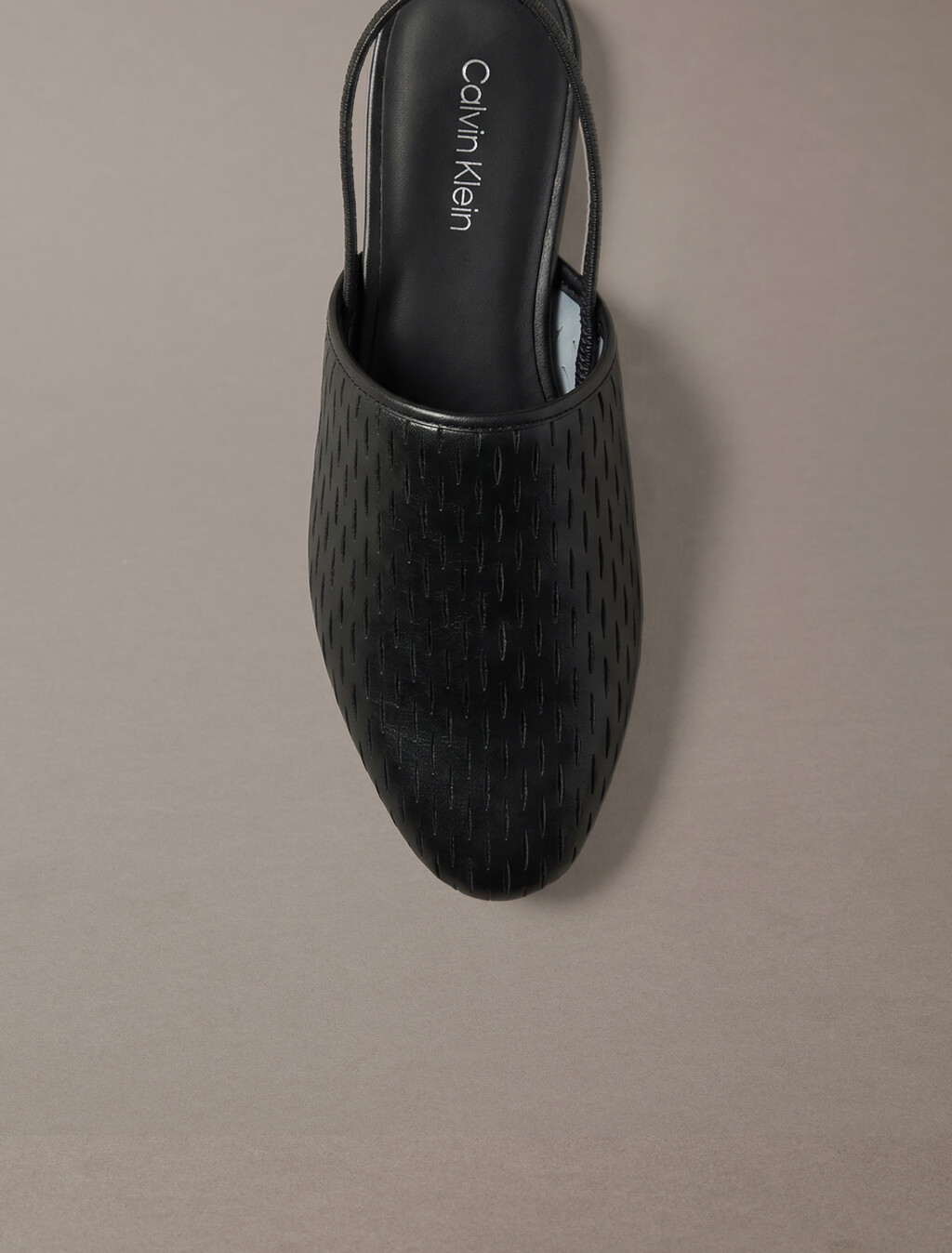 Leather Slingback Mules, Triple Black, hi-res