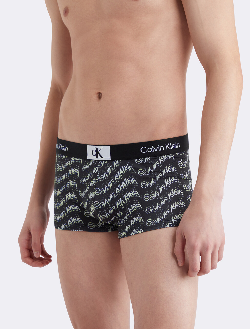 CALVIN KLEIN 1996 MICRO LOW RISE TRUNKS, BLACK PRINT/ BL, hi-res