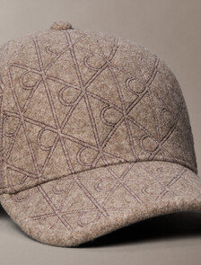 Embroidered Wool Felt Baseball Cap, Demitasse Heather, hi-res