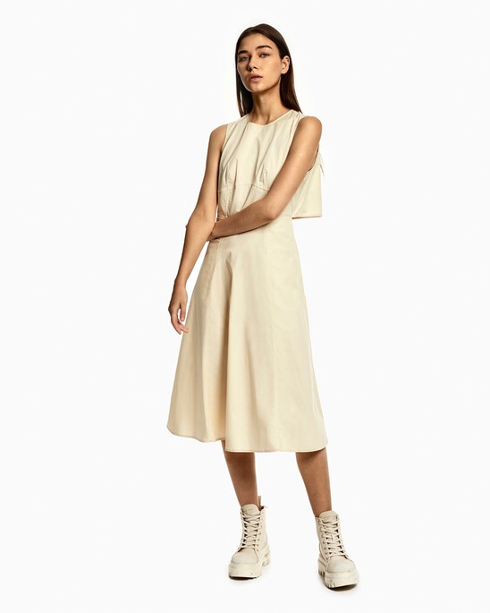 TIE-UP WOVEN DRESS