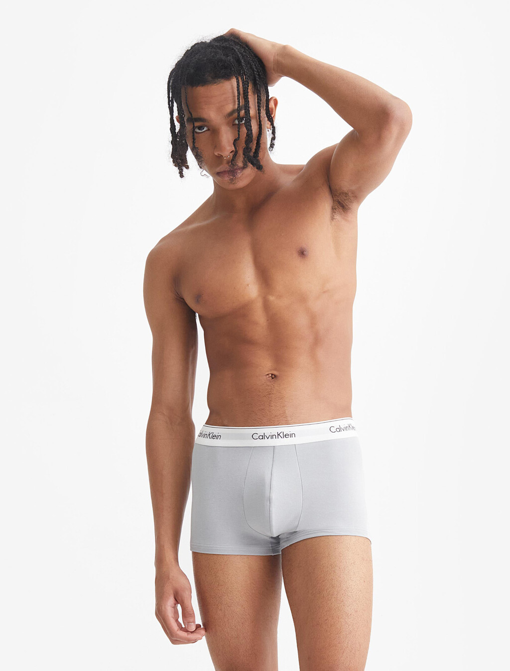 Icon Cotton Stretch Trunks 2 Pack, BA1ND05 Grey Heather/Silver Springs, hi-res