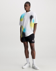 Oversized Spray Print T-Shirt, Bright White, hi-res