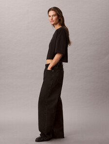 Logo Cropped T-Shirt, Black, hi-res