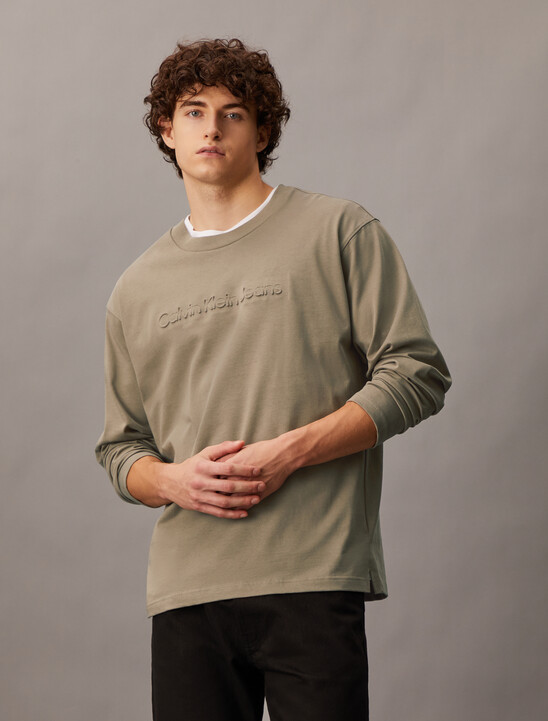 Institutional Logo Long Sleeve Tee, Brindle Institutional Logo Long Sleeve Tee