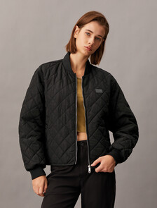 Relaxed Quilted Bomber Jacket, Ck Black, hi-res
