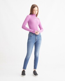 37.5 HIGH RISE BODY SKINNY JEANS, Mid Blue Back Embro, hi-res
