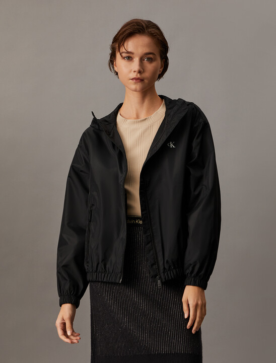 CK Logo Hooded Relaxed Windbreaker