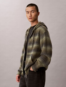 Ombr&eacute; Zip-Up Hoodie, Olive Night, hi-res