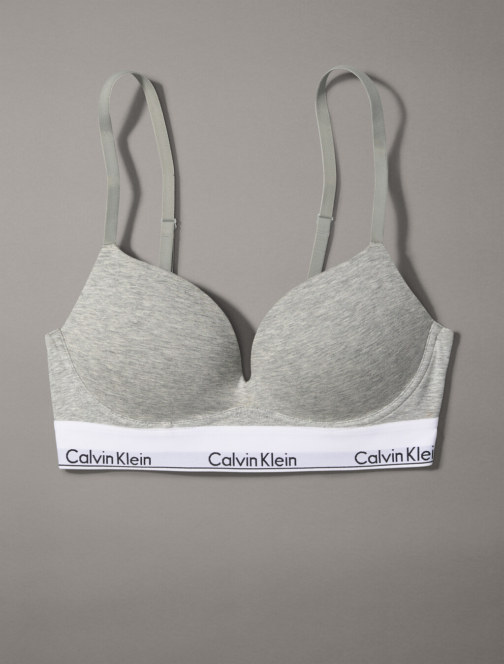 Icon Cotton Push Up Plunge Bra, B10 Grey Heather, hi-res