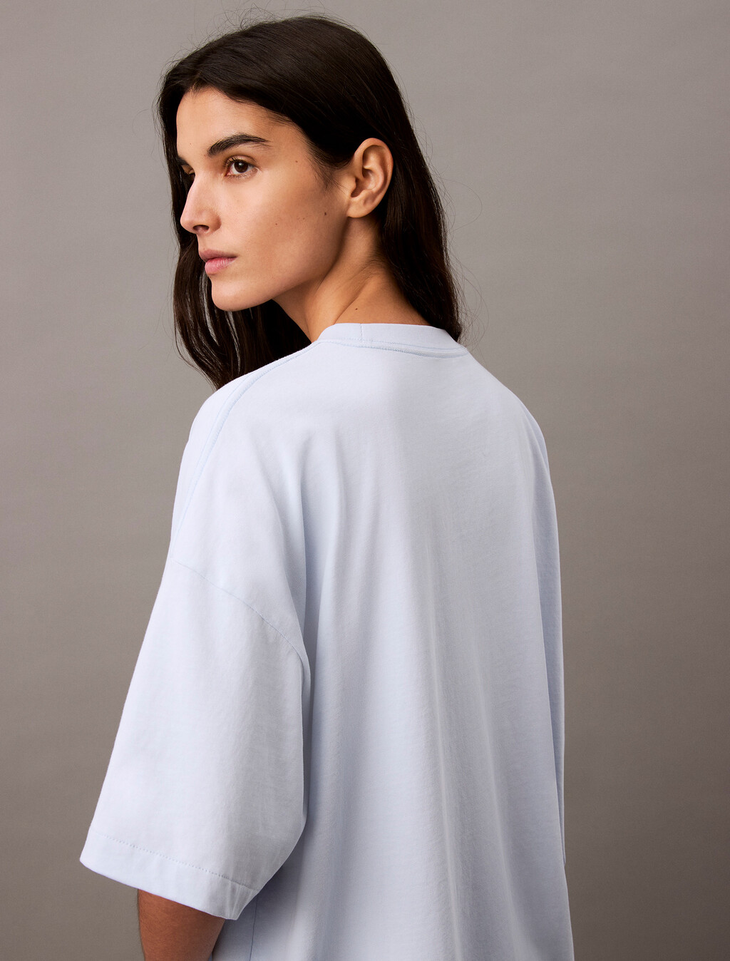 Standard Logo Boxy Varsity Tee, Heather, hi-res