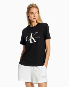 Organic Cotton Monogram Tee, Ck Black, hi-res