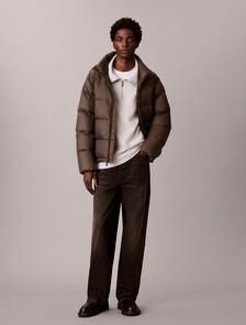 Brushed Rib 1/4 Zip Emblem Logo Sweatshirt, Chalk, hi-res