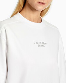 WHITE ON WHITE CROPPED SWEATSHIRT, Bright White, hi-res