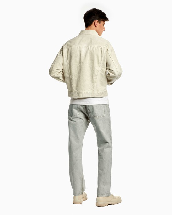 STANDARDS UNBLEACHED MARBLE DYE CONCEALED PLACKET JACKET
