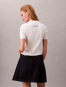 Pleated Denim Skirt, CK CLASSIC RINSE, hi-res
