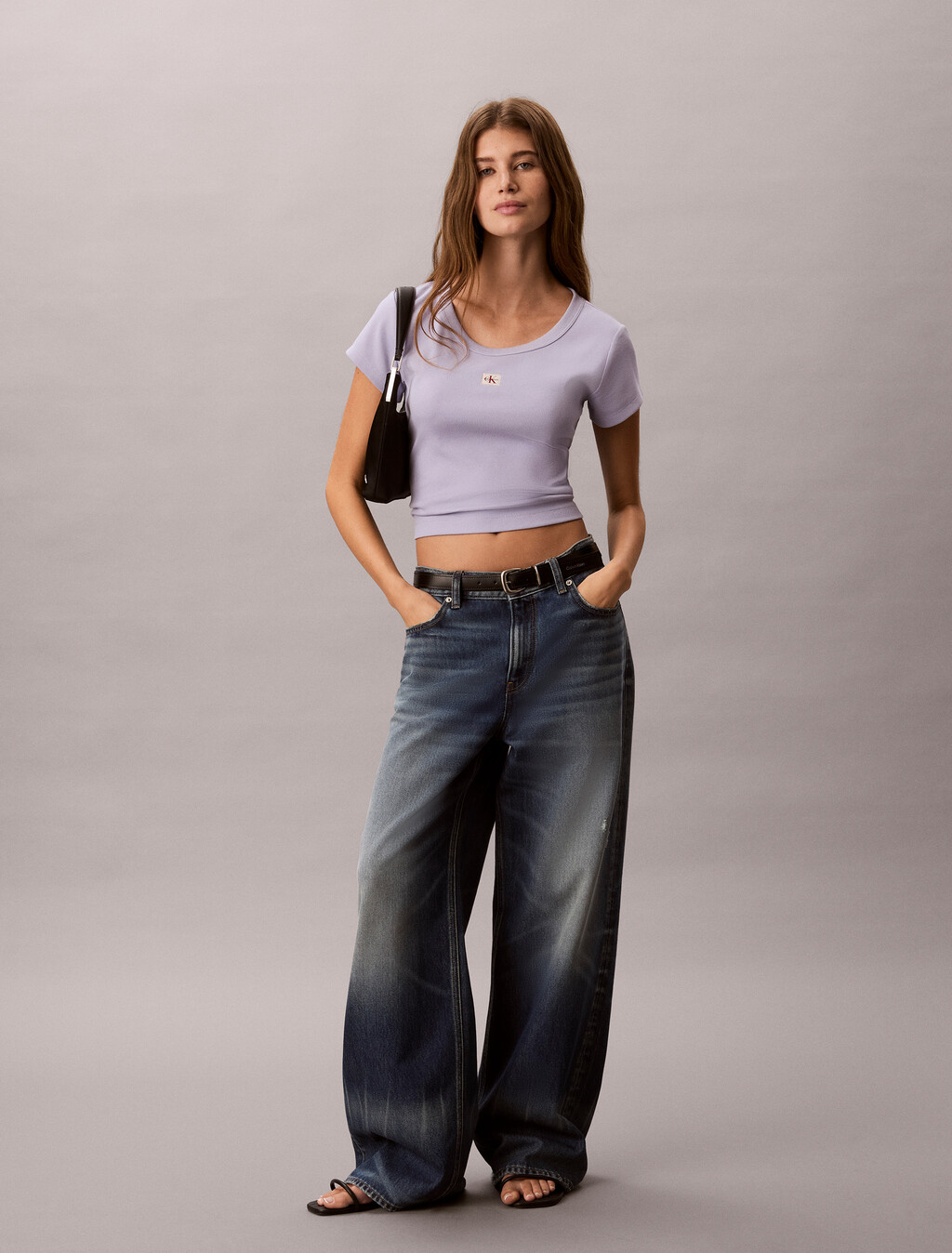 Cotton Stretch Rib Baby Tee, Cosmic Sky, hi-res