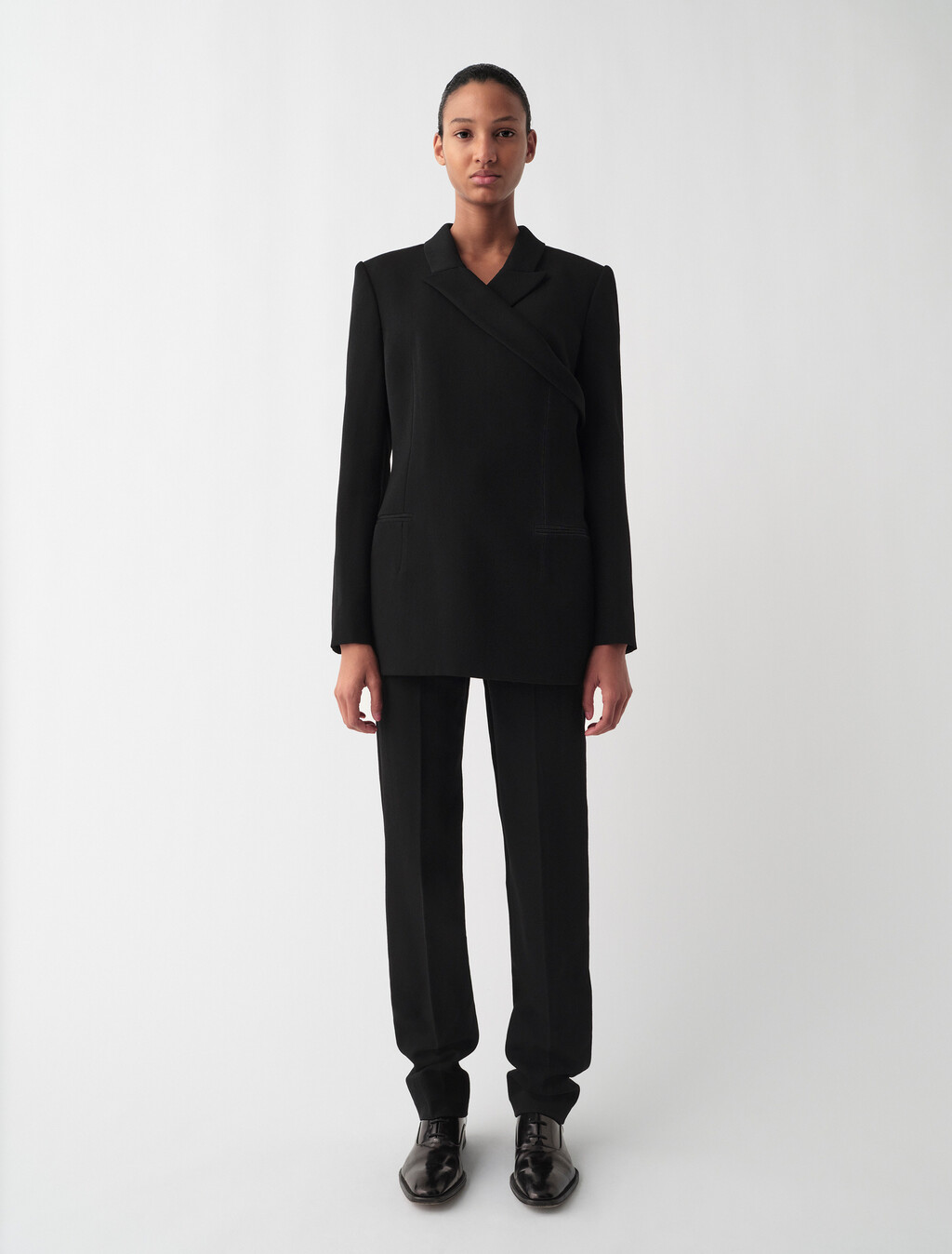 Lucia Slim Trousers, Black, hi-res