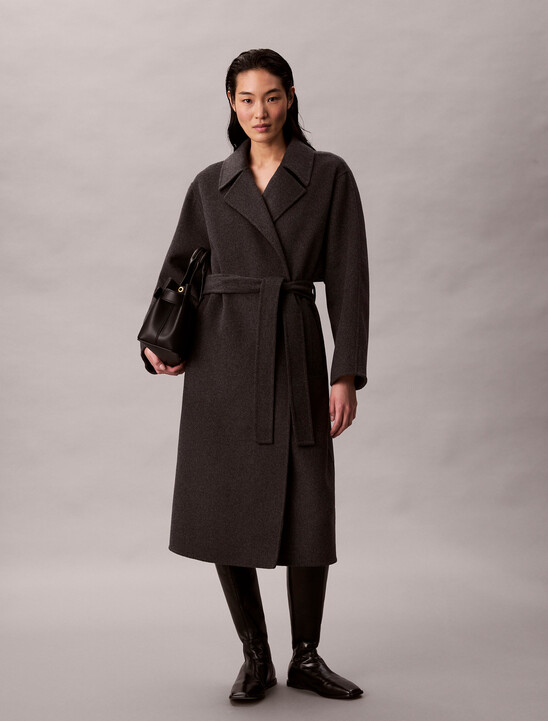 Belted Wool Trench Coat