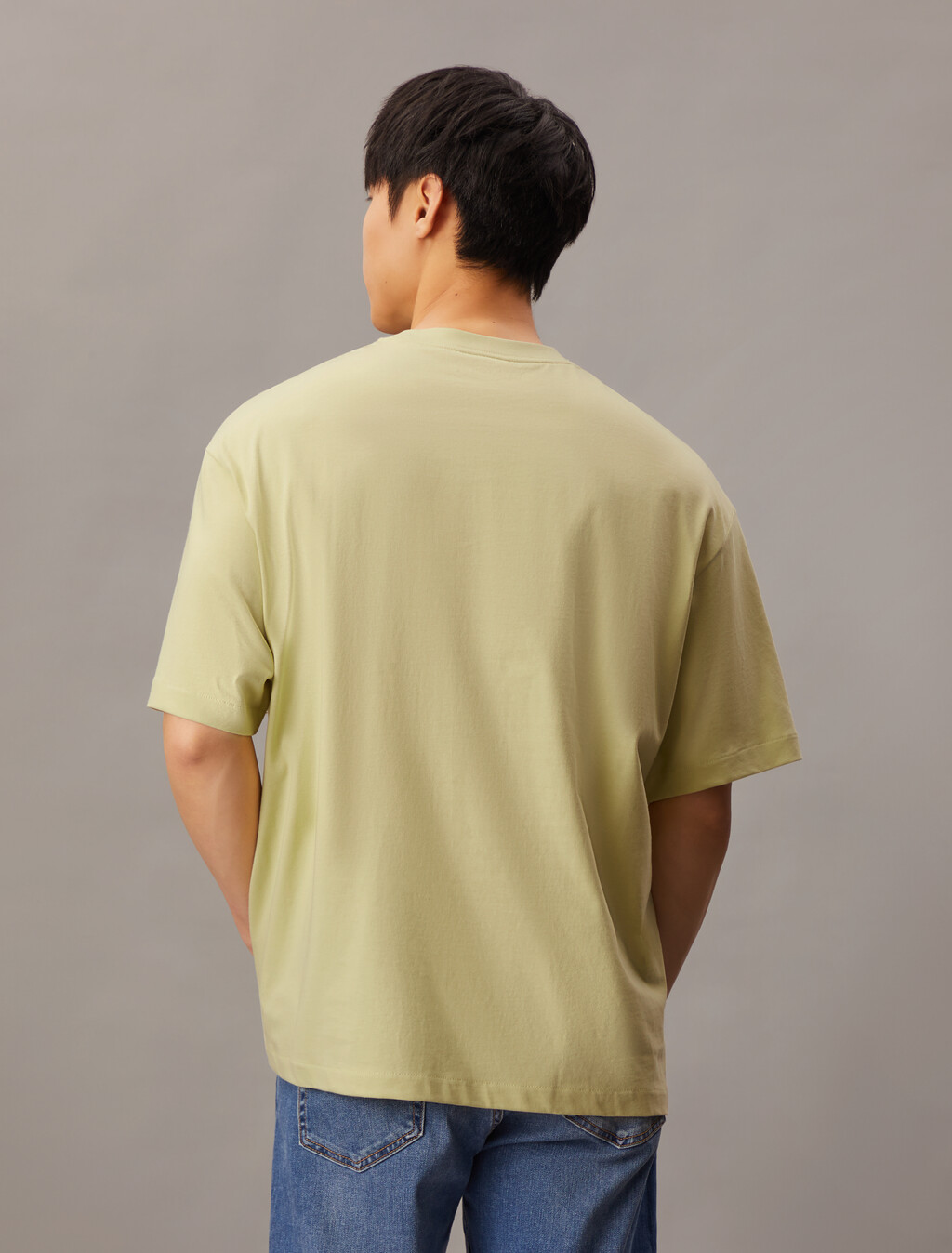 Calvin Logo Crew Neck Tee, Hay, hi-res